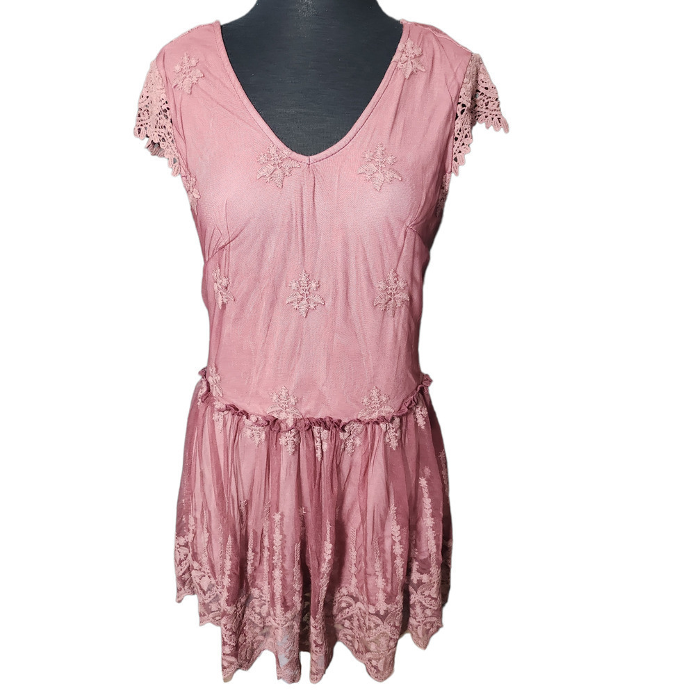 Indigo Thread Co. Sleeveless dress embroidered sz XS